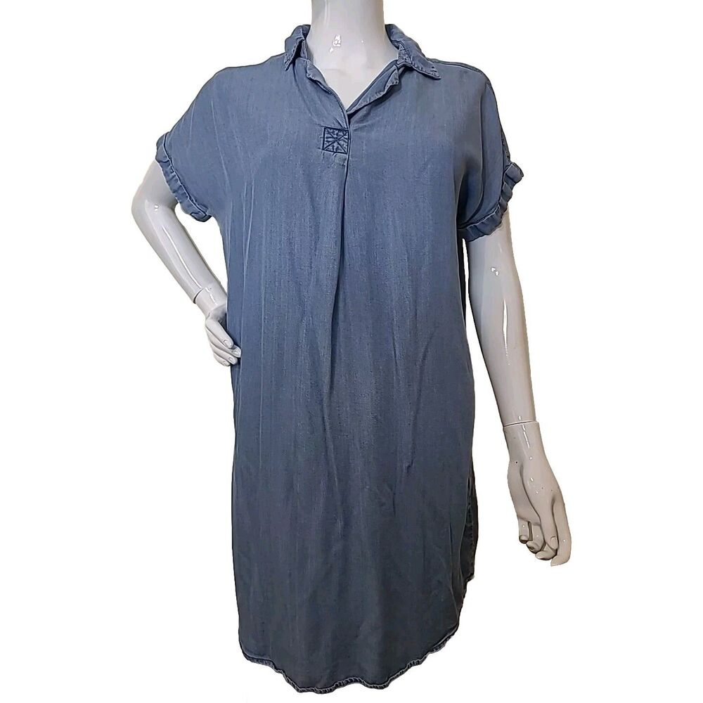 Thread & Supply Denim Cap Sleeve Shirt Dress Women’s Size Small Blue Knee Length
